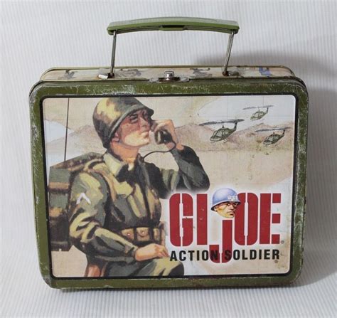 vintage metal gi joe action soldier lunch box|Vintage GI JOE Action Soldier Metal LUNCH BOX 1997 Hasbro.